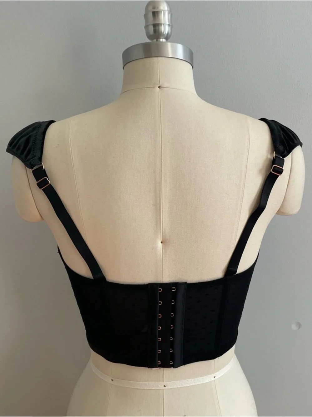 Victorias Secret Dream Angels Velvet Corset Top- Black- Size Medium- DD